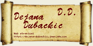 Dejana Dubačkić vizit kartica